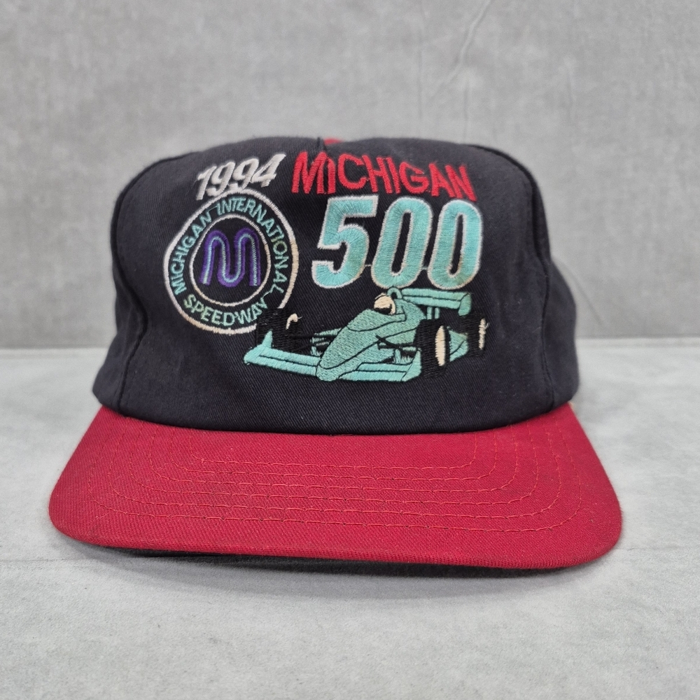 1994 Michigan 500 hat black red snap back embroidered International Speedway - Picture 1 of 12